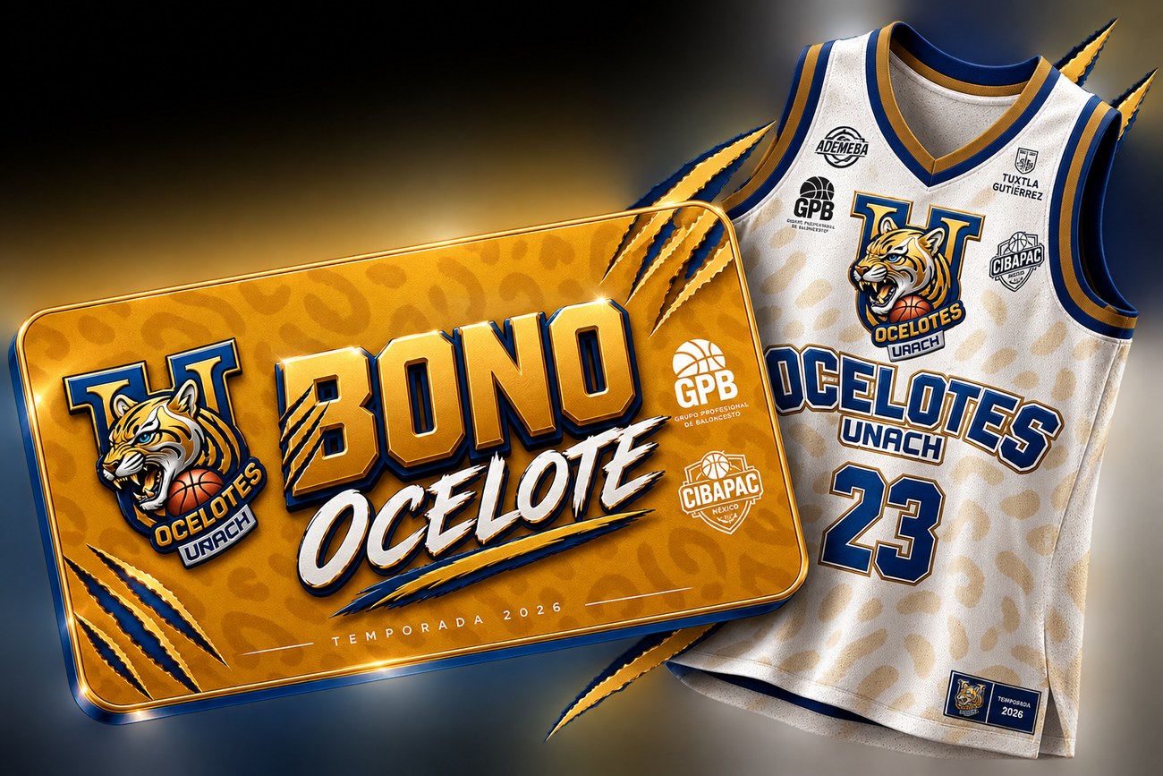 Bono Ocelote temporada 2026 y jersey oficial de Ocelotes UNACH